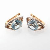 Серьга золото 585, общий вес - 3.03 г, чистый вес - 1.365 г