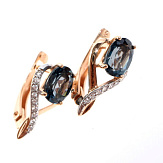 Серьга золото 585, общий вес - 1.23 г, чистый вес - 1.007 г