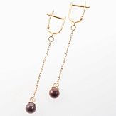 Серьга золото 585, общий вес - 1.1 г, чистый вес - 0.757 г