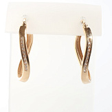 Серьга золото 585, общий вес - 2.02 г, чистый вес - 1.9 г