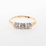 Кольцо золото 585, общий вес - 1.6 г, чистый вес - 1.336 г