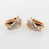 Серьга золото 585, общий вес - 0.97 г, чистый вес - 0.9 г