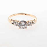 Кольцо золото 585, общий вес - 1.85 г, чистый вес - 1.613 г