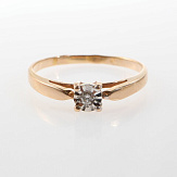 Кольцо золото 585, общий вес - 1.41 г, чистый вес - 1.409 г