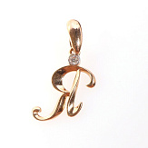 Кулон золото 585, общий вес - 0.72 г, чистый вес - 0.708 г