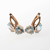 Серьга золото 585, общий вес - 2.38 г, чистый вес - 1.252 г