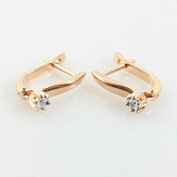 Серьга золото 585, общий вес - 1.02 г, чистый вес - 1.019 г