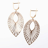 Серьга золото 585, общий вес - 1.68 г, чистый вес - 1.68 г