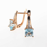 Серьга золото 585, общий вес - 1.53 г, чистый вес - 1.388 г