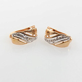 Серьга золото 585, общий вес - 0.97 г, чистый вес - 0.9 г