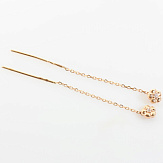 Серьга золото 585, общий вес - 0.74 г, чистый вес - 0.728 г