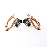 Серьга золото 585, общий вес - 1.24 г, чистый вес - 1.017 г