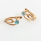 Серьга золото 585, общий вес - 1.58 г, чистый вес - 1.47 г