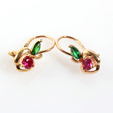 Серьга золото 585, общий вес - 0.69 г, чистый вес - 0.582 г