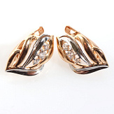 Серьга золото 585, общий вес - 1.3 г, чистый вес - 1.27 г