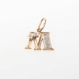 Кулон золото 585, общий вес - 1.01 г, чистый вес - 0.94 г