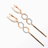 Серьга золото 585, общий вес - 2.01 г, чистый вес - 1.92 г