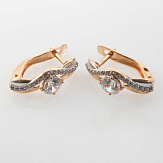 Серьга золото 585, общий вес - 1.41 г, чистый вес - 1.248 г