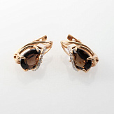 Серьга золото 585, общий вес - 2.17 г, чистый вес - 1.288 г