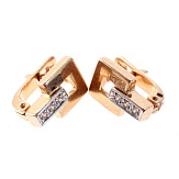 Серьга золото 585, общий вес - 1.7 г, чистый вес - 1.67 г