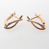 Серьга золото 585, общий вес - 0.81 г, чистый вес - 0.654 г