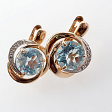 Серьга золото 585, общий вес - 2.26 г, чистый вес - 1.53 г