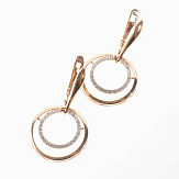 Серьга золото 585, общий вес - 1.55 г, чистый вес - 1.472 г