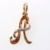 Кулон золото 585, общий вес - 0.61 г, чистый вес - 0.55 г