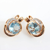 Серьга золото 585, общий вес - 2.37 г, чистый вес - 1.64 г