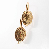 Серьга золото 585, общий вес - 1.66 г, чистый вес - 1.66 г